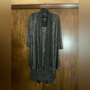 R & M Collection Elegant Metallic Dress with Jacket